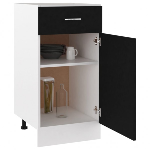 Armario inferior cajón cocina contrachapada negro 40x46x81.5cm M 5
