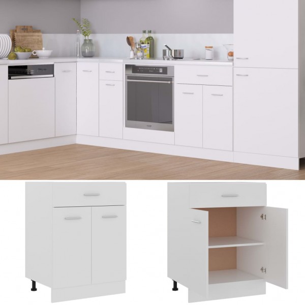 Armario inferior cajón cocina contrachapada blanco 60x46x81.5cm D