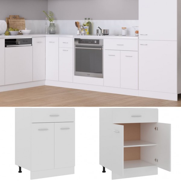 Armario inferior cajón cocina contrachapada blanco 60x46x81.5cm M 3