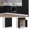 Armario inferior cajón cocina contrachapada negro 60x46x81.5cm 1