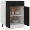 Armario inferior cajón cocina contrachapada negro 60x46x81.5cm 4