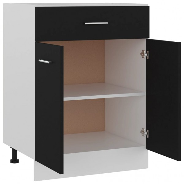 Armario inferior cajón cocina contrachapada negro 60x46x81.5cm M 5