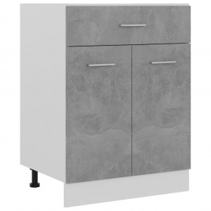 Armario inferior cajón contrachapada gris hormigón 60x46x81.5cm H