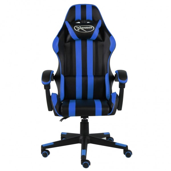Silla gaming de cuero sintético negro y azul M 2