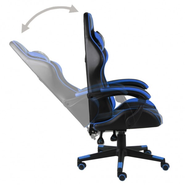 Silla gaming de cuero sintético negro y azul M 3