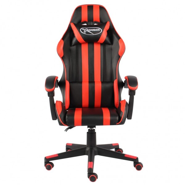 Silla gaming de cuero sintético negro y rojo M 2