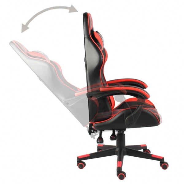 Silla gaming de cuero sintético negro y rojo M 3