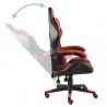 Silla gaming de cuero sintético negro y rojo 3