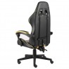 Silla gaming de cuero sintético negro y dorado 4