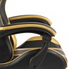 Silla gaming de cuero sintético negro y dorado 5