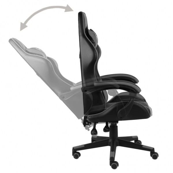 Silla gaming de cuero sintético negro y gris M 3
