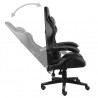 Silla gaming de cuero sintético negro y gris 3