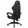 Silla gaming de cuero sintético negro y gris 4