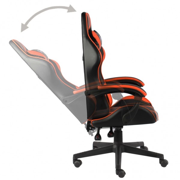 Silla gaming de cuero sintético negro y naranja M 3