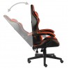 Silla gaming de cuero sintético negro y naranja 3