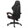 Silla gaming de cuero sintético negro y rojo tinto 4