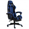 Silla gaming con reposapiés cuero sintético negro y azul 1