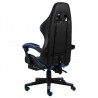 Silla gaming con reposapiés cuero sintético negro y azul 4