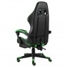 Silla gaming con reposapiés cuero sintético negro y verde 4