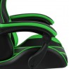 Silla gaming con reposapiés cuero sintético negro y verde 5