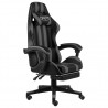 Silla gaming con reposapiés cuero sintético negro y gris 1