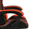 Silla gaming con reposapiés cuero sintético negro y naranja 5