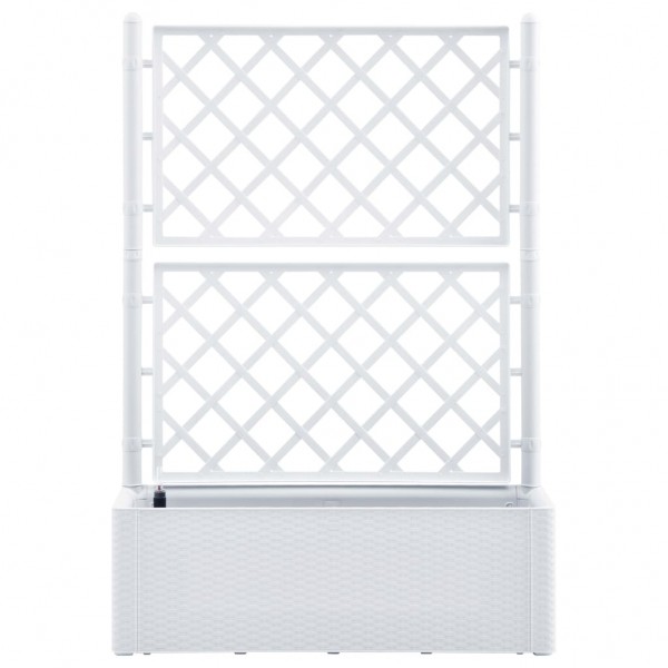 Arriate con enrejado y sistema de riego automático blanco M 4