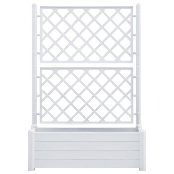 Jardinera con enrejado PP blanca 100x43x142 cm M 3