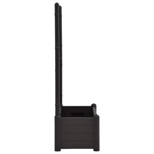 Vaso/floreira de jardim com treliça 100x43x142 cm PP antracite M 4