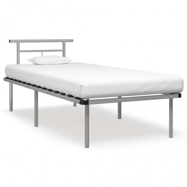 Estructura de cama de metal gris 90x200 cm D