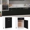 Armario inferior cajón cocina contrachapada negro 50x46x81.5 cm 1
