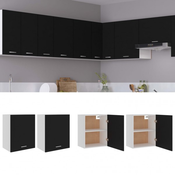 Armarios colgantes 2 uds madera contrachapada negro 50x31x60 cm D