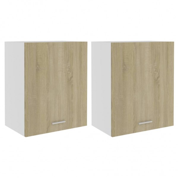 Armarios colgantes 2 uds contrachapada roble Sonoma 50x31x60 cm M 2