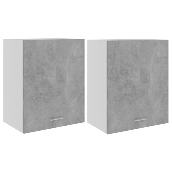 Armarios colgantes 2 uds madera contrachapada gris 50x31x60 cm M 2