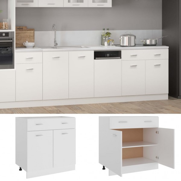 Armario inferior de cocina madera blanco 80x46x81.5 cm D