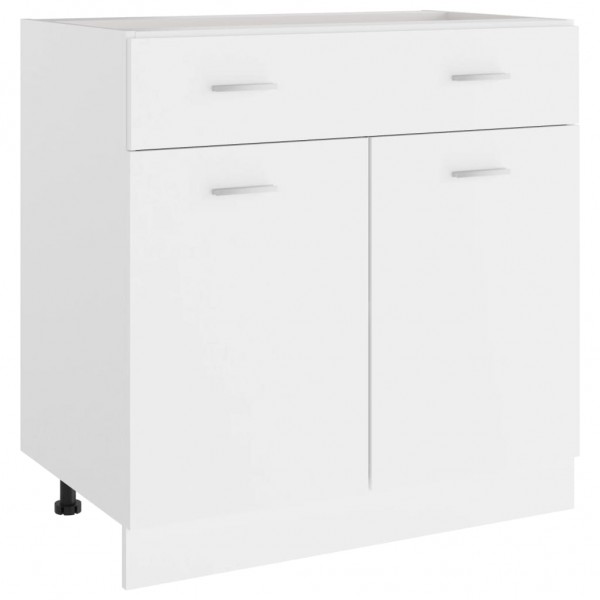 Armario inferior de cocina madera blanco 80x46x81.5 cm M 2