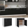 Armario inferior cajón cocina aglomerado negro 80x46x81.5 cm 3