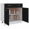 Armario inferior cajón cocina aglomerado negro 80x46x81.5 cm 5