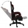 Silla gaming con reposapiés cuero sintético negro y rojo tinto 3