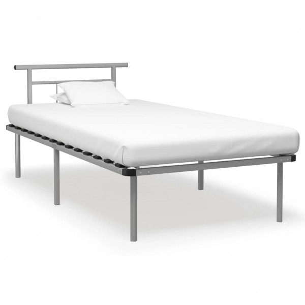 Estructura de cama de metal gris 100x200 cm D
