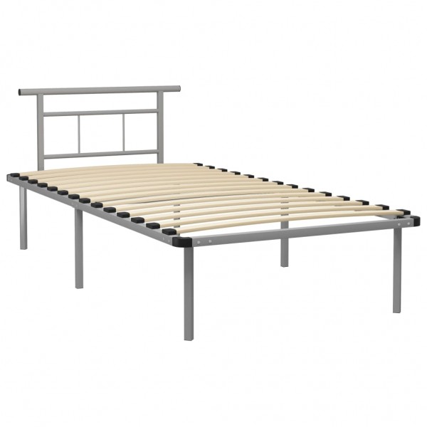Estructura de cama de metal gris 100x200 cm M 2