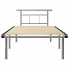 Estructura de cama de metal gris 100x200 cm 3