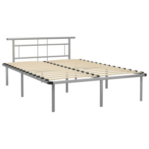 Estructura de cama de metal gris 140x200 cm H