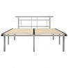 Estrutura de cama sem colchão 140x200 cm metal cinzento 3