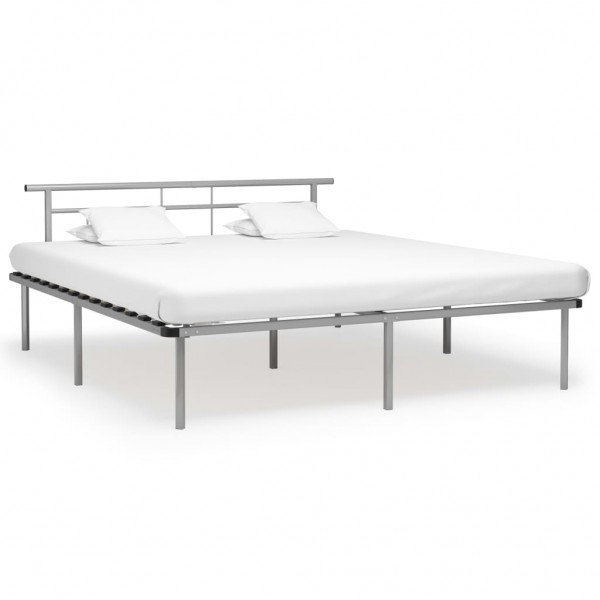 Estructura de cama de metal gris 200x200 cm D