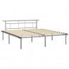 Estructura de cama de metal gris 200x200 cm 2