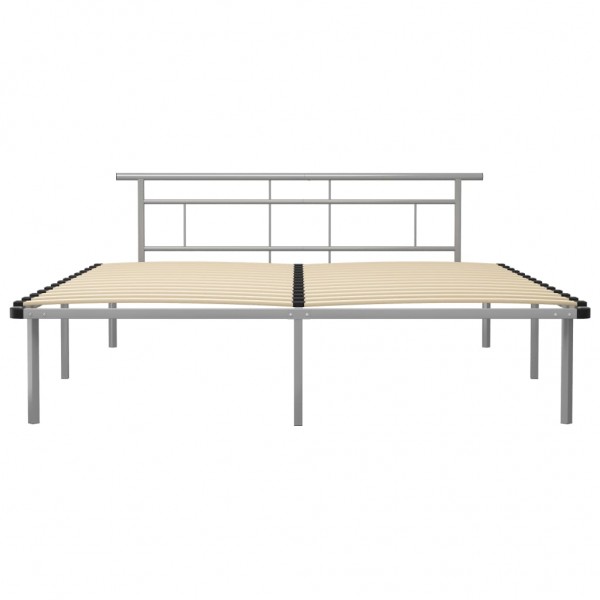 Estructura de cama de metal gris 200x200 cm M 3