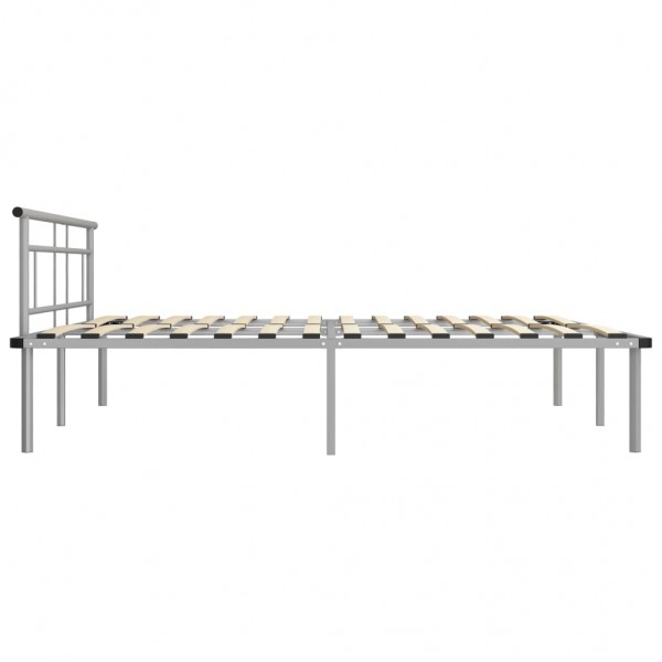 Estructura de cama de metal gris 200x200 cm M 4
