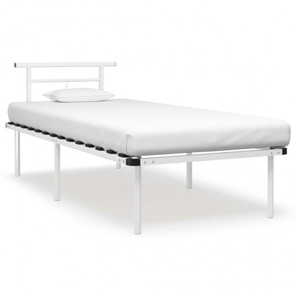 Estructura de cama de metal blanco 90x200 cm D