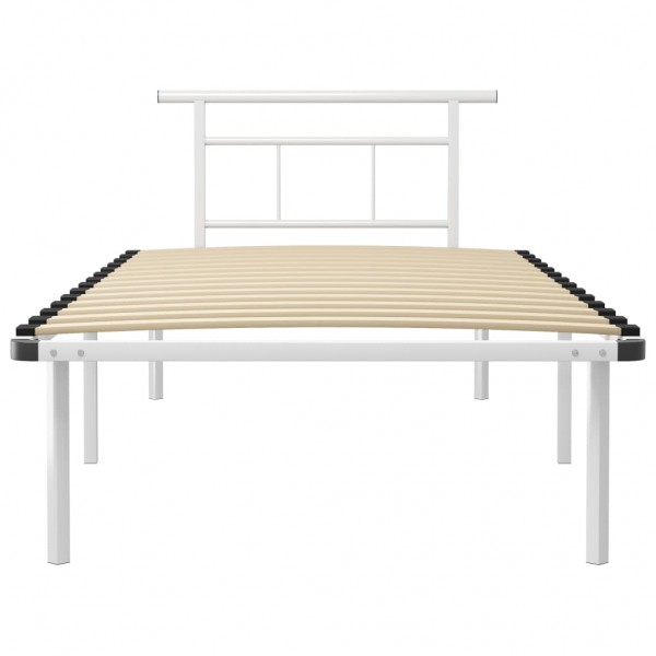 Estructura de cama de metal blanco 100x200 cm M 3